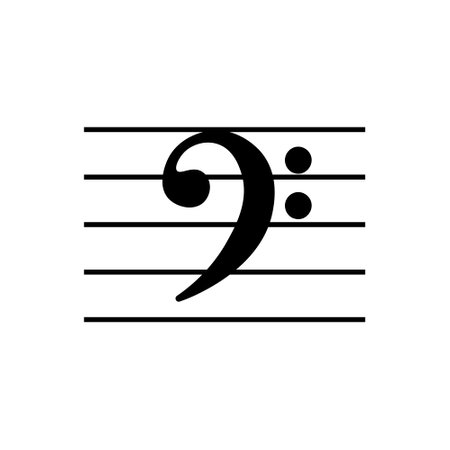 Bass clef outline icon. Symbol illustration for mobile concept and web design.のイラスト素材