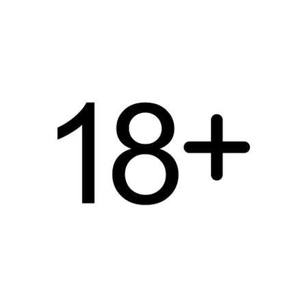 Eighteen plus outline icon. Symbol, logo illustration for mobile concept and web design.のイラスト素材