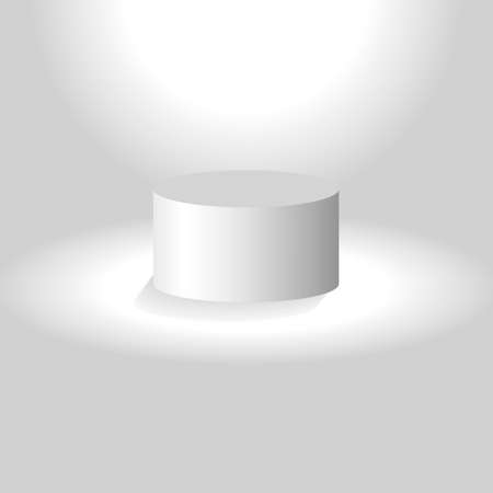 Pedestal. 3d platform studio, minimal scene. Museum stage. Realistic cubes podium. Gallery geometric blank product stands. Stage for awards on website in modern.のイラスト素材