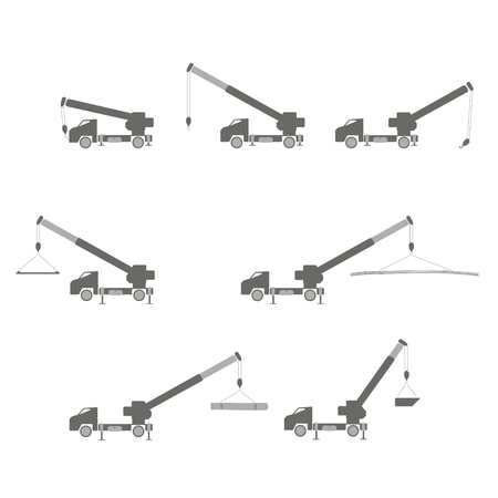 Lifting mobile crane with lifting elements of various loadsのイラスト素材