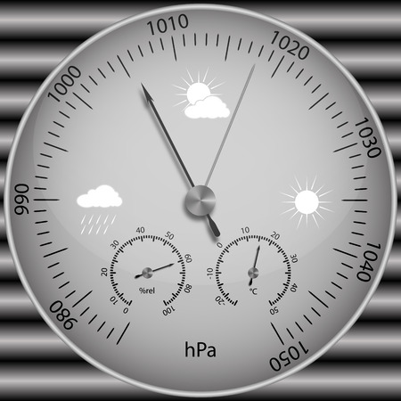 Barometer for determining atmospheric pressure, vector illustration.のイラスト素材