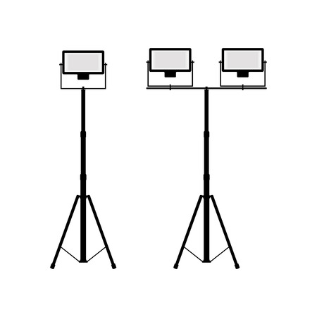 Icons of twin and divided searchlights.のイラスト素材