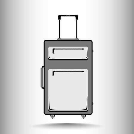 A suitcase for traveling in black and white tonesのイラスト素材