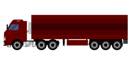 Truck with a trailer that transports cargoのイラスト素材