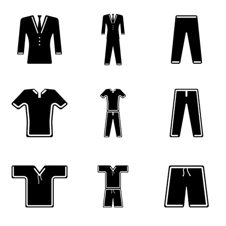 Vector icons of clothes for sports recreation and work.のイラスト素材