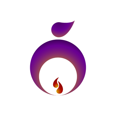Abstract multicolored luminaire logo with a light inside on a white background. Vector.のイラスト素材