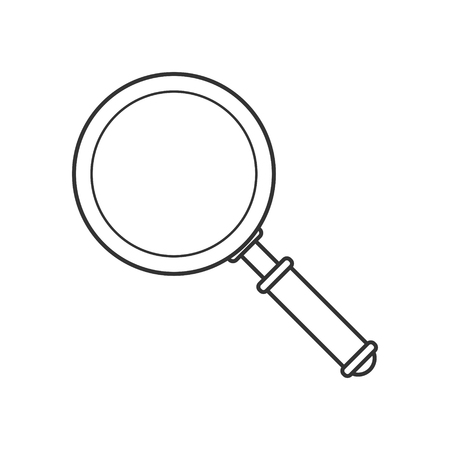 A magnifying glass icon on a white background. Contour, easily editable vector image.のイラスト素材