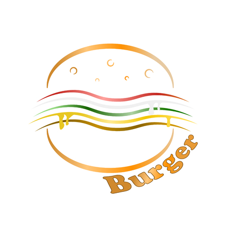 Logo of the burger. Vector illustration on a white background for your company.のイラスト素材