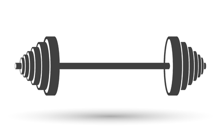 Icon of a sports dumbbell. Vector on white backgroundのイラスト素材