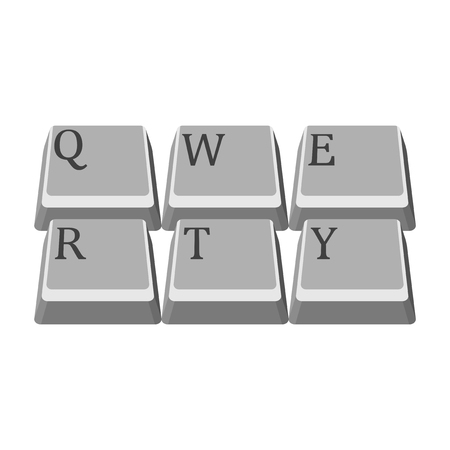 The icon of the main keyboard buttons. QWERTY. Vector illustration on white backgroundのイラスト素材