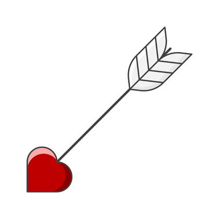 Love arrow icon. Vector illustration on white backgroundのイラスト素材