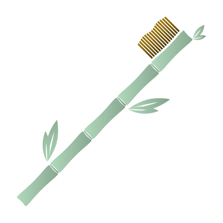 Icon bamboo toothbrush. Isolated vector illustration on white backgroundのイラスト素材