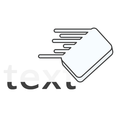 Icon eraser erasing text. Vector illustration on white backgroundのイラスト素材
