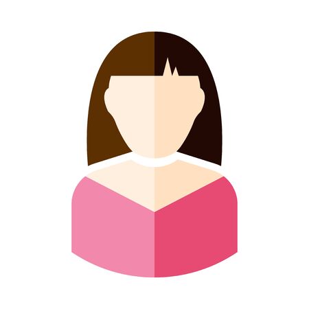 Icon girl. Vector illustration on white backgroundのイラスト素材