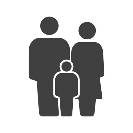 Family icon. Father, mother and son. Vector on a white backgroundのイラスト素材