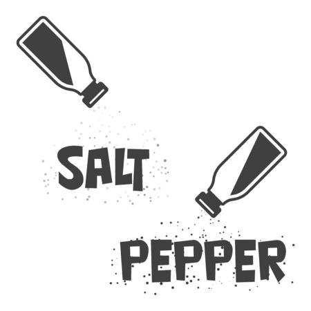 Salt and pepper icons. Vector on a white backgroundのイラスト素材