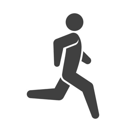 Running man icon. Vector on a white backgroundのイラスト素材