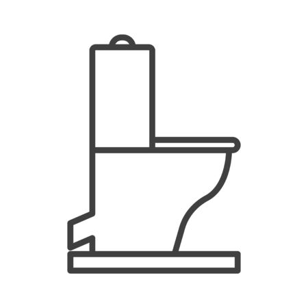 Symbol of Toilet. Thin line Icon of Inear Household Elements. Stroke Pictogram Graphic for Web Design. Quality Outline Vector Symbol Concept. Isolated vector on a white backgroundのイラスト素材