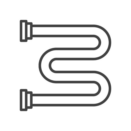 Heated towel rail icon. Linear execution. Isolated vector on a white backgroundのイラスト素材