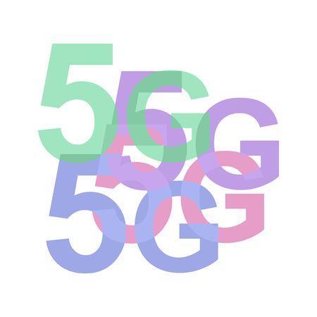 5G internet icon. Filling the space with many wireless  . Fifth generation technology. Isolated vector on a white backgroundのイラスト素材