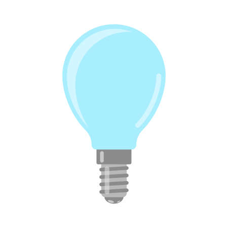 Bulb. Simple cartoon image of a simple incandescent light bulb. Isolated vector on pure white background.のイラスト素材