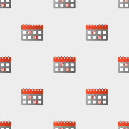 Calendar seamless pattern. Highlighted day on the calendar. Flat vector illustration.のイラスト素材