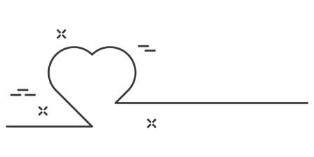 Heart Line Drawing. Continuous Line Drawing of Heart Trendy Minimalist Illustration. Love Symbol One Line Abstract Minimalist Contour Drawing. Vector  .のイラスト素材
