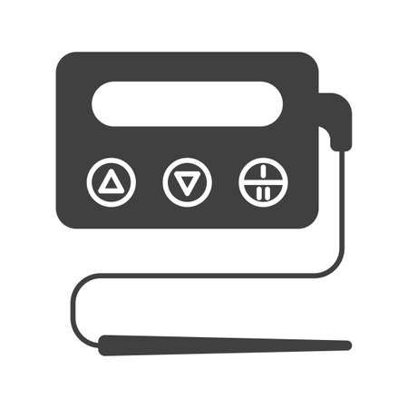 Digital meat thermometer solid icon, bbq concept, kitchen smart steak thermometer sign on white background, Thermometer for grilling icon in glyph style for mobile and web. Vector graphics.のイラスト素材