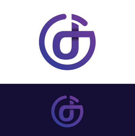 vector logo illustration. DJ abstract letters. cool logo for the DJ partyのイラスト素材