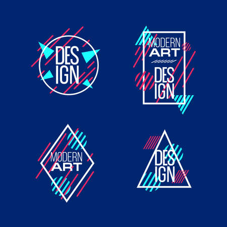 Vector frame Art graphics for hipsters . dynamic frame stylish geometric black background . element for design business cards, invitations, gift cards, flyers brochures.のイラスト素材