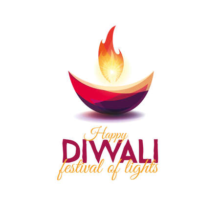 Vector illustration on the theme of the traditional celebration of happy diwali. Deepavali light and fire festival.のイラスト素材
