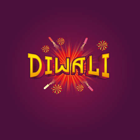 Vector illustration on the theme of the traditional celebration of happy diwali. Deepavali light and fire festival.のイラスト素材