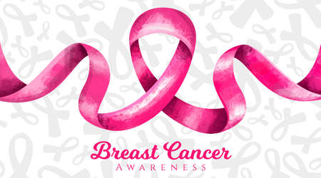 vector Breast Cancer Awareness Month Pink ribbonのイラスト素材