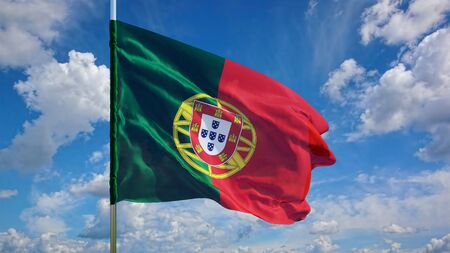 Flag on the sky. 3D renderingの写真素材