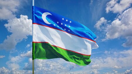 Flag on the sky. 3D renderingの写真素材