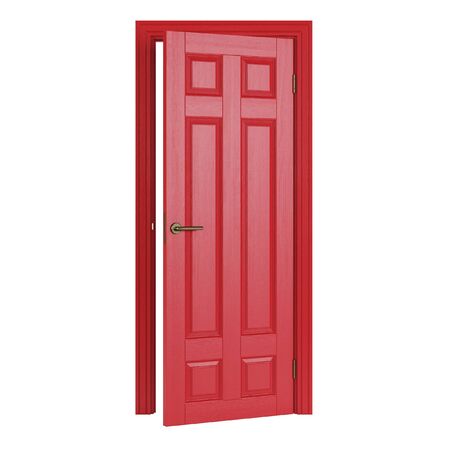 Red interior door isolated on white background. 3D rendering.の写真素材