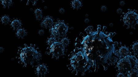 Coronavirus infection medical illustration. Microscope virus close up.