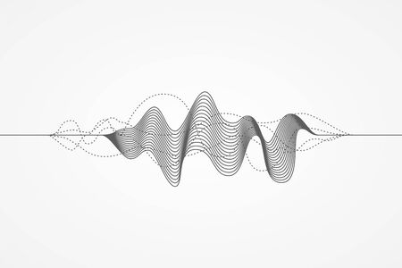 Music radio sound wave. Sign of audio digital record, vibration, pulse and music soundtrack. Vector illustration. Flat designのイラスト素材