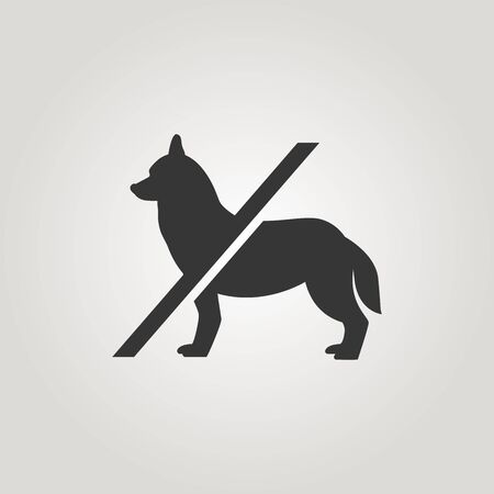 No Dogs sign. Dog not allowed icon. No pets badge. Keep your animal outside. Unique design business logo. Vector illustration.のイラスト素材