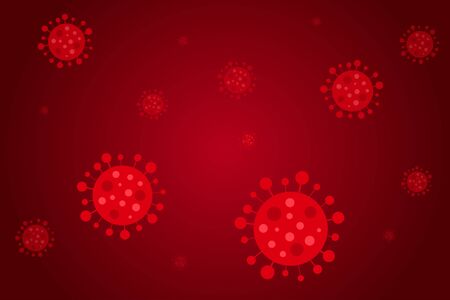 Coronavirus background (red color) (vector illustration)のイラスト素材