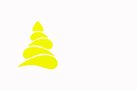 The New Year and Christmas conceptual tree made of a color cardboard. Isolated on a white background.の写真素材