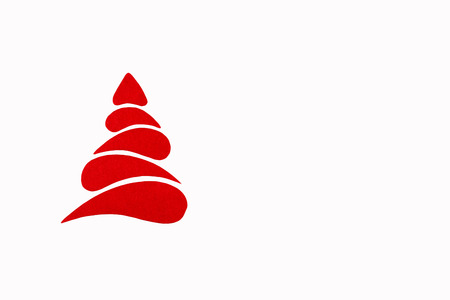 The New Year and Christmas conceptual tree made of a color cardboard. Isolated on a white background.の写真素材