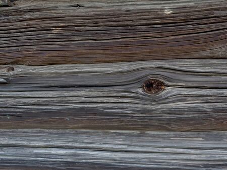Old wooden background from the remains of paint and traces of useの写真素材