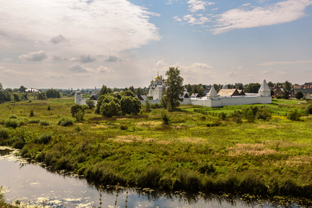 Ancient Orthodox monastery in Suzdal summer dayの写真素材