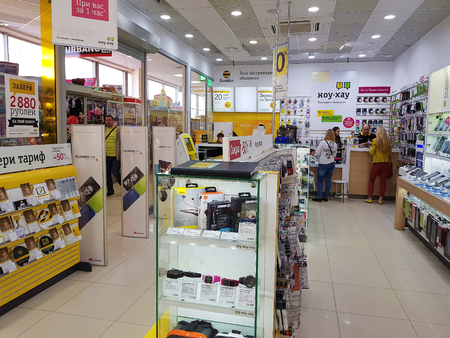 Interior of phone shopのeditorial素材