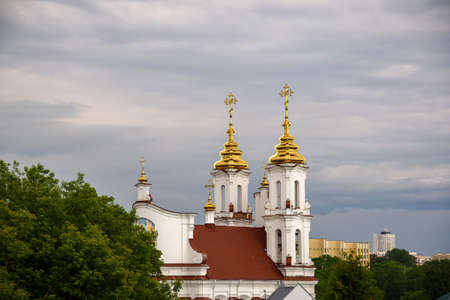 Domes of the Resurrection of the Church, Vitebsk, Belarus, June 2017のeditorial素材