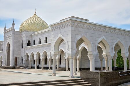 Beautiful white mosque in Bulgarsの写真素材