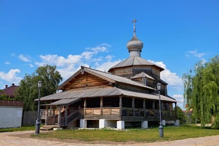 An old wooden Church on the island of Sviyazhsk in Kazan.の写真素材