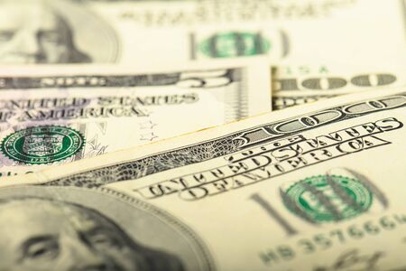 Cash banknotes dollars background. Background with money banknote.の写真素材