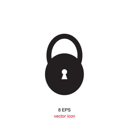 Flat design style lock or security,  padlock, login,  safe iconのイラスト素材